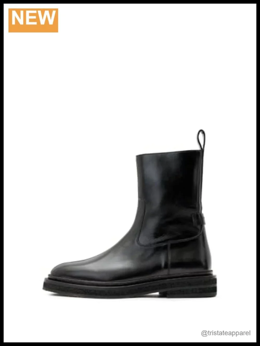 AllSaints Escher Ankle Boot Leather Zip Calf High Contemporary Fashion